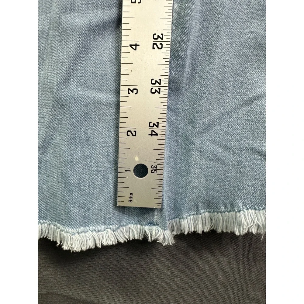 Peace Love World Light Wash Repreve Raw Hem Straight Leg‎ Jeans Womens 16 Blue